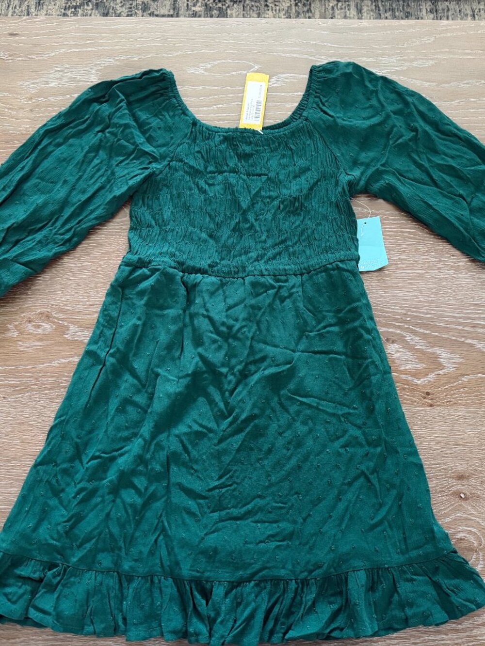 NWT!  Girls Stitch Fix Market & Spruce dark green Caren Smocked Dress size 10